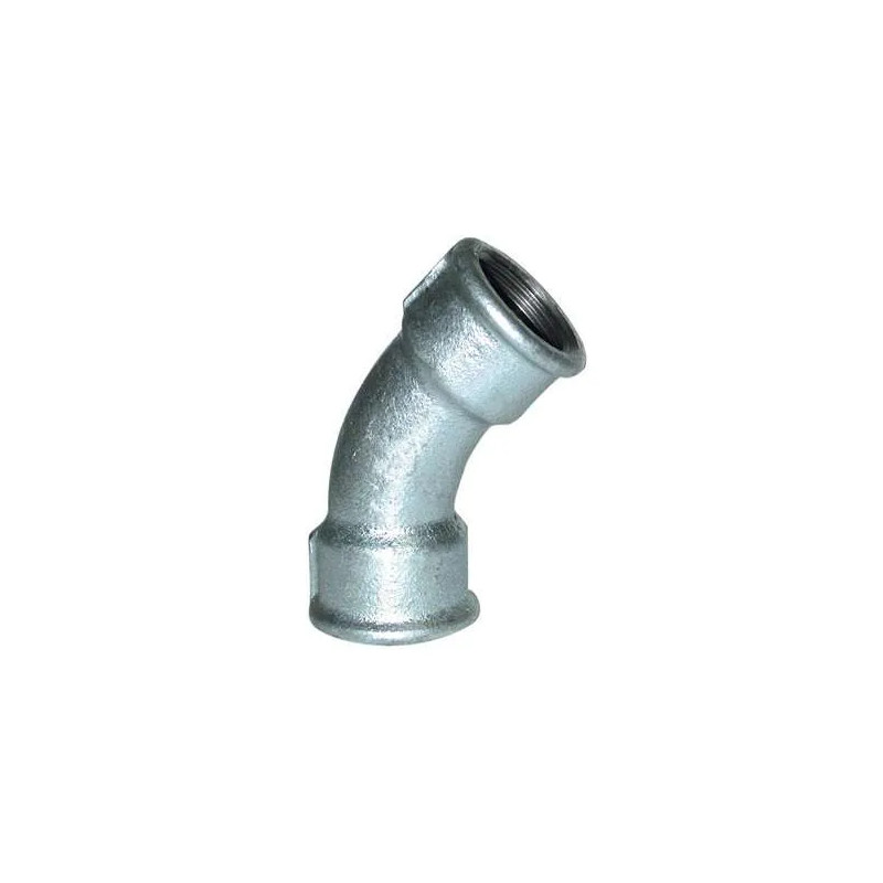 Malleable elbow 45°, 12x17, female galvanized