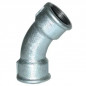 Malleable elbow 45°, 12x17, female galvanized