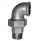 Conical union elbow, 12x17, male female galvanized