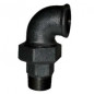 Conical union elbow, 12x17, male female black