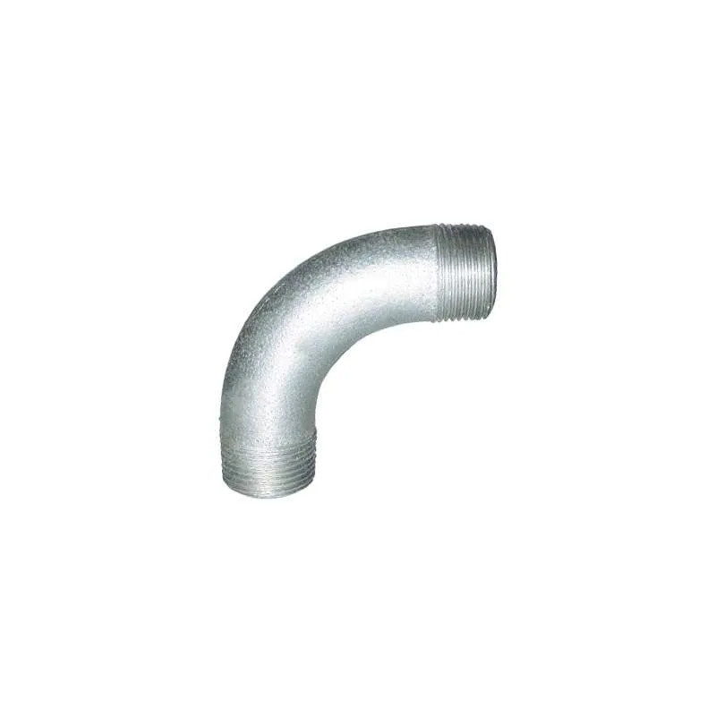 Elbow 90° large radius 12x17, double galvanized male