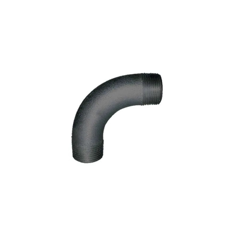 Elbow 90° large radius 12x17, double male black