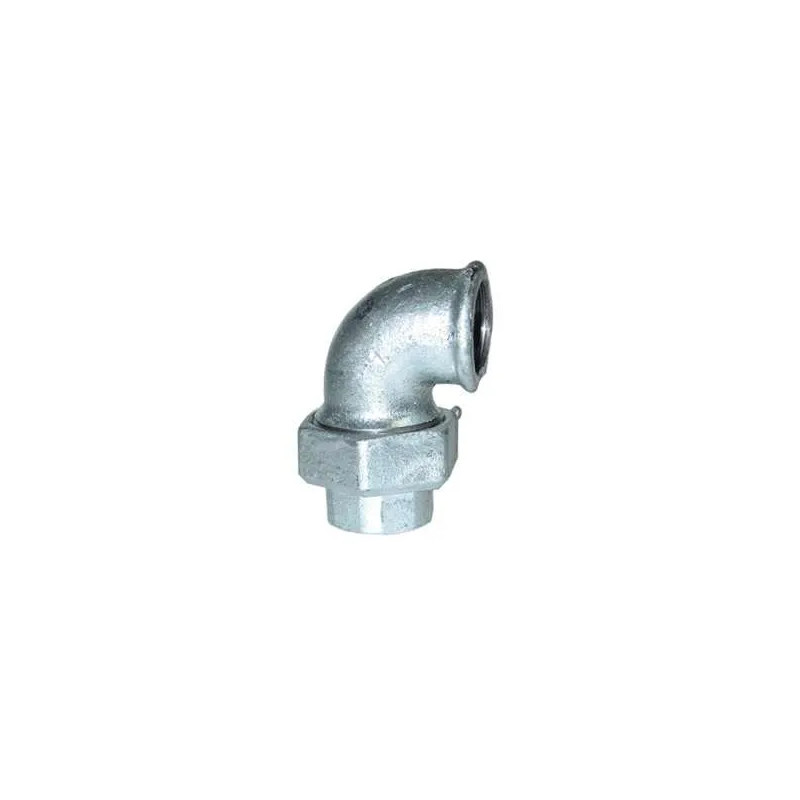 Conical union elbow, 12x17, galvanized female