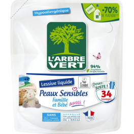 Nachfüllpackung Flüssigwaschmittel für empfindliche Haut 1.5L. - L'ARBRE VERT - Référence fabricant : 884156