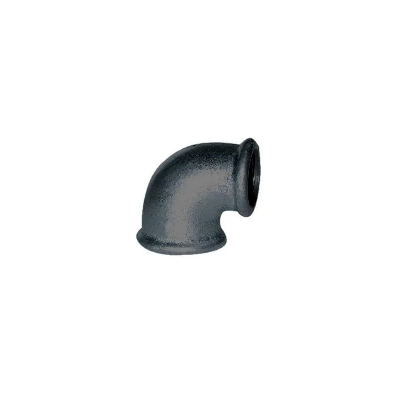 Malleable elbow 90° black, 26X34, female