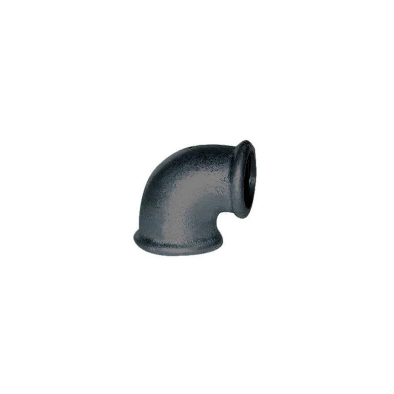 Malleable elbow 90° black, 50x60, female