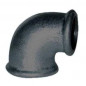 Malleable elbow 90° black, 50x60, female