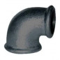 Malleable elbow 90° black, 66x76, female