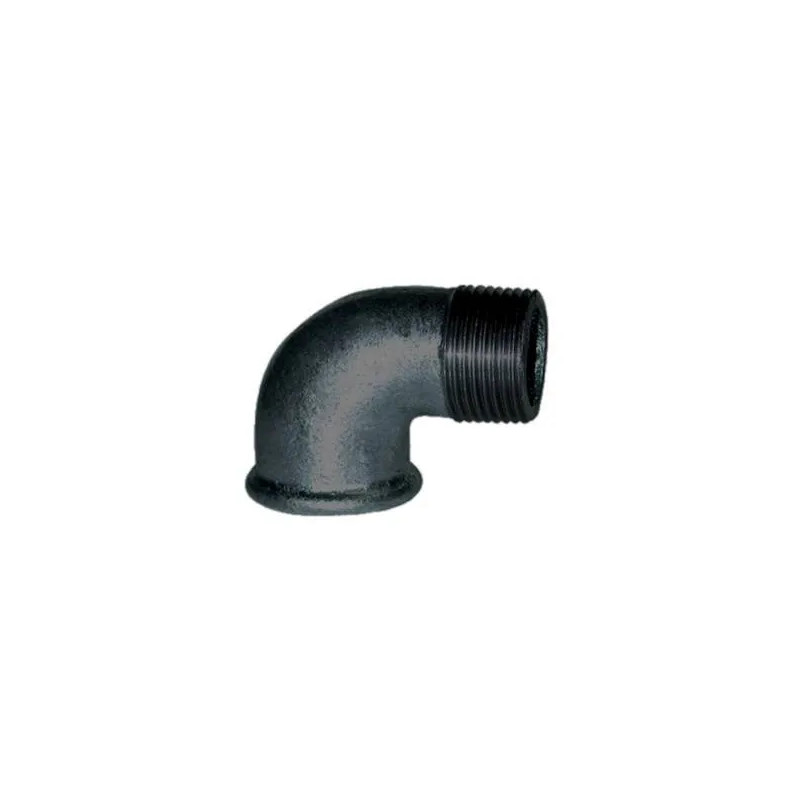 Malleable elbow 90°, 12x17, male female black small radius