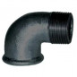 Malleable elbow 90°, 40x49, male female black small radius