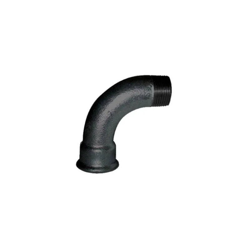 Malleable elbow 90°, 15x21, male female black large radius