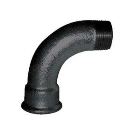 Malleable elbow 90°, 20x27, male female black large radius