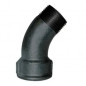 Malleable elbow 45°, 15x21, male female black