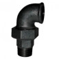 Conical union elbow, 15x21, male female black