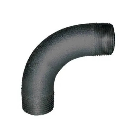 Elbow 90° large radius 33x42, double male black