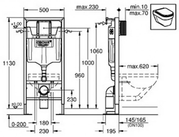 GROHE Rapid SL marco autoportante