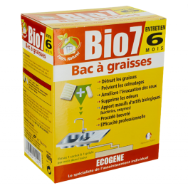 Assainissement, entretien bac à graisses 6 mois BIO7, 480g - ECOGENE - Référence fabricant : 060160