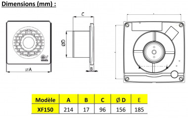 Aspiratore standard Vortice FILO d.150mm, 335m3/h