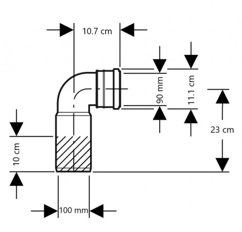 Coude d\'évacuation 90° pour bâti support GEBERIT