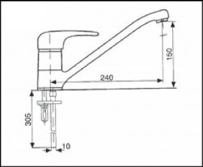 Mezclador monomando de fregadero modelo SANDRI OASIS STANDARD pizarra de granito