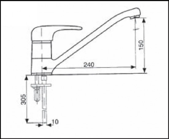 Mezclador monomando de fregadero modelo SANDRI OASIS STANDARD pizarra de granito