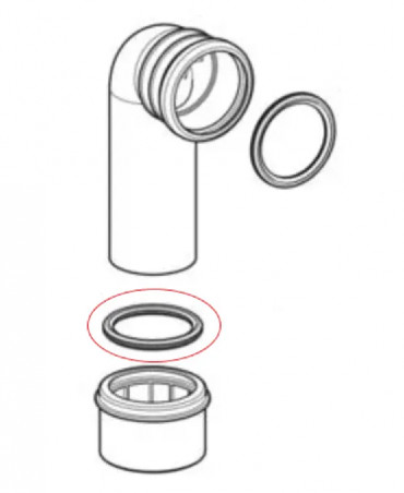 EPDM-Dichtung für GEBERIT Ablaufbogen 100/90