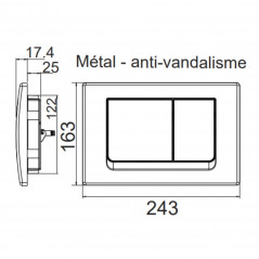 Bedienungsplatte aus Metall Verchromt für CESAME