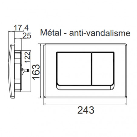 Placa de control de metal cromado para el CESAME