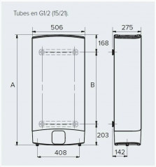 Calentador de agua eléctrico plano VELIS EVO 65 litros