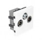 TV/FM/SAT socket for Casual flush-mounted device Glossy white