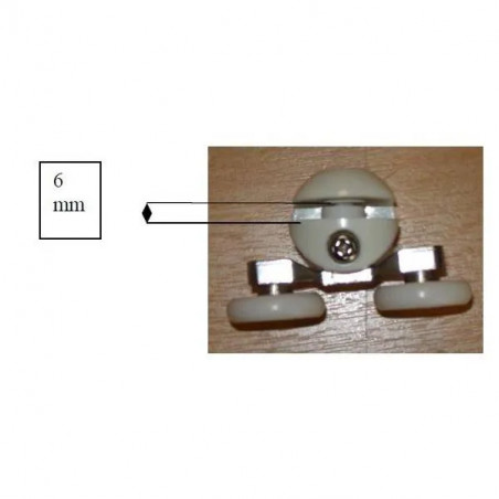 Doble rueda ROU12 para vidrio 6mm L.58mm