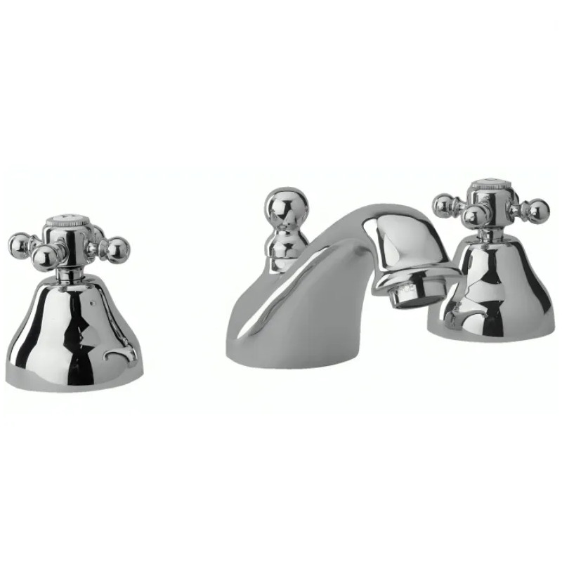 Retro TIFFANY 3-hole basin mixer chrome