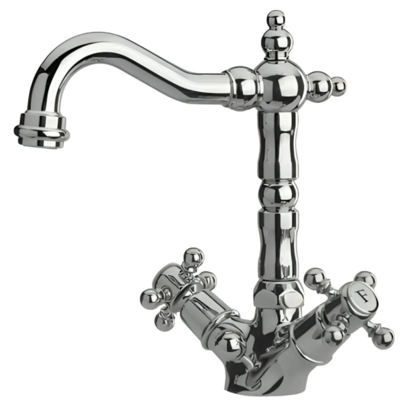 Miscelatore per lavabo TIFFANY con bocca girevole stile cromo