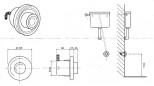 Pneumatic recessed pushbutton, chrome, complete VALSIR