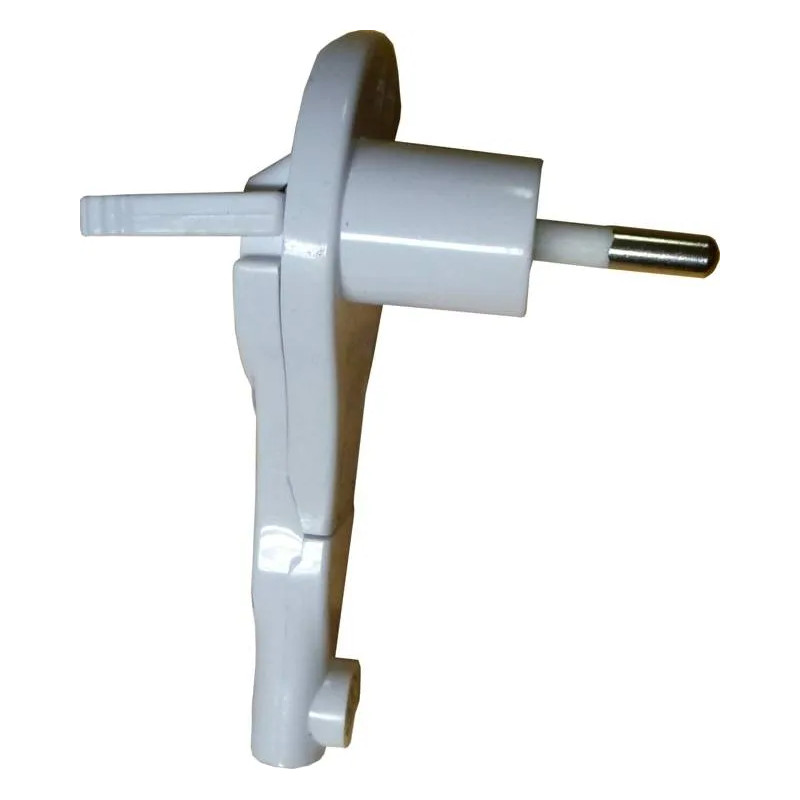 2P 6A white angled male plug, extra-flat