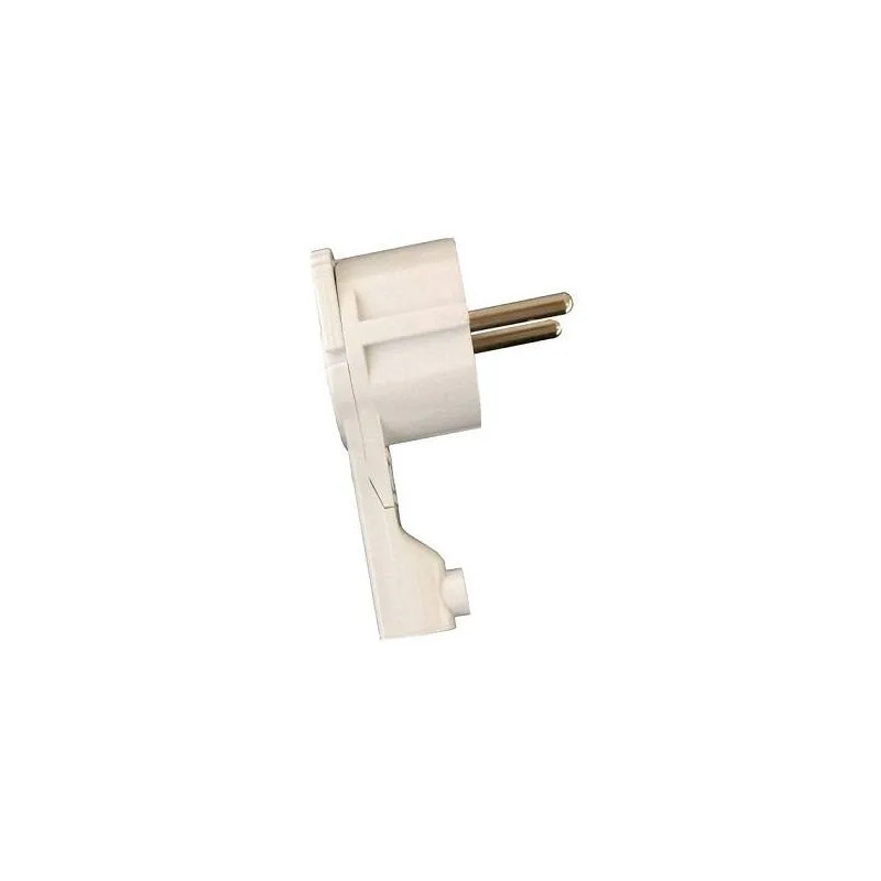 Extra-flat angled male plug 2P T 16A White