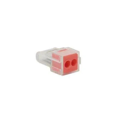 Borne automatique 2 trous 1.5 à 2.5 mm² rouge 8 pièces