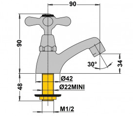 Grifo Grifo retro de lavabo TIFFANY placa de frío única de cromo, cabeza de cerámica