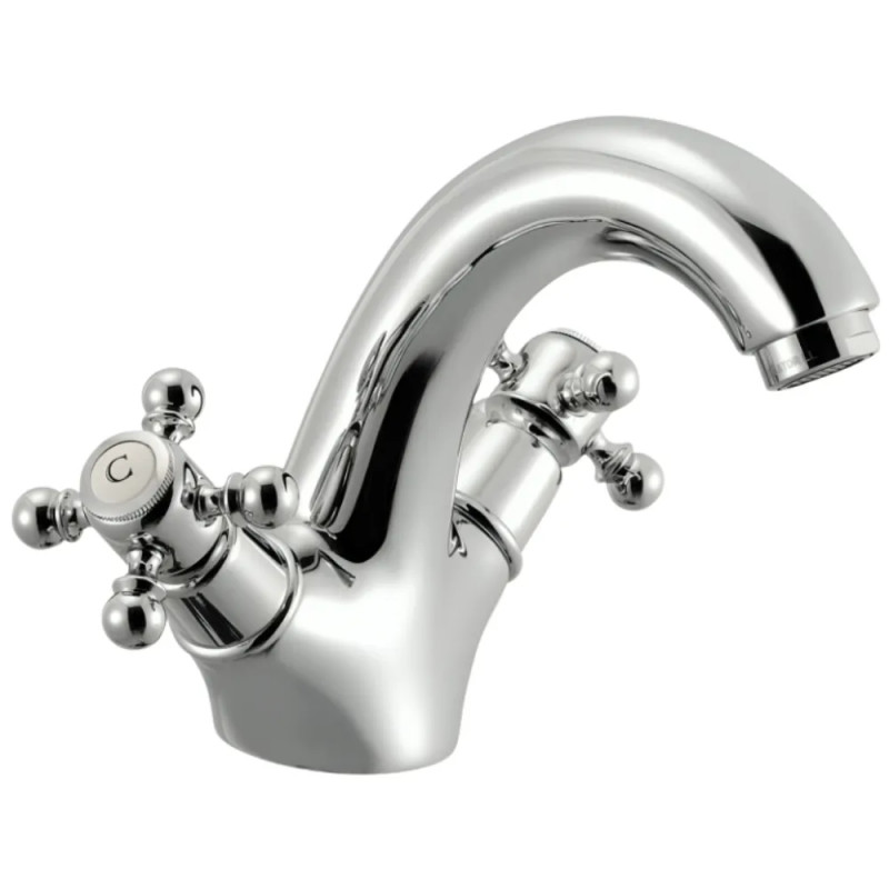 Single hole basin mixer chrome, fixed spout TIFFANY