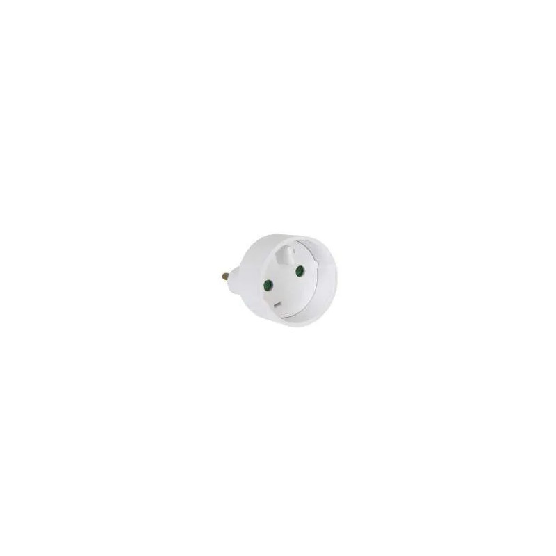 Adaptateur 2P 10/16A Europe 2P Blanc diamètre 4.8 mm