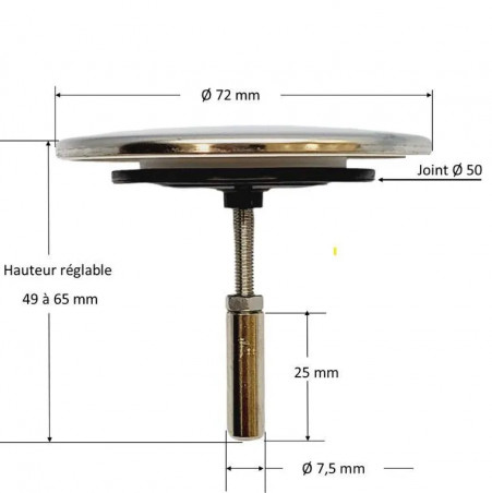 Amortiguador de acero inoxidable D.70 para VAB