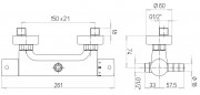 Mitigeur thermostatique Ness double sortie