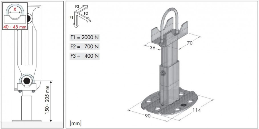 Support de radiateur en fonte Type rideau 2 Colonnes à visser 8cm