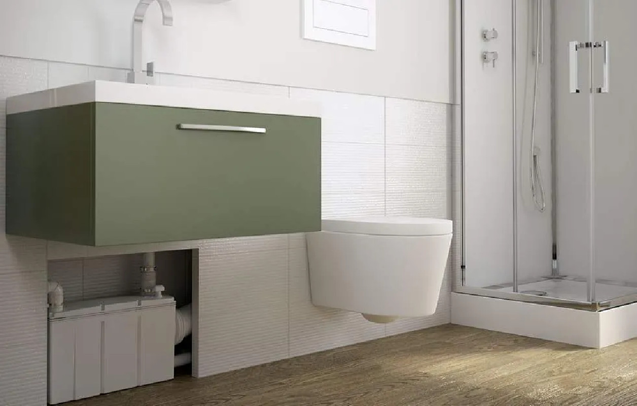 Smerigliatrice incorporata per toilette sospesa (3 unità + WC)