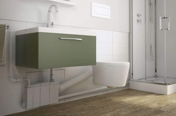 Unterputzmühle für wandhängende Toiletten (3 Geräte + WC)