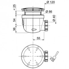 Capot de bonde de douche chromé pour model TWISTO Wirquin