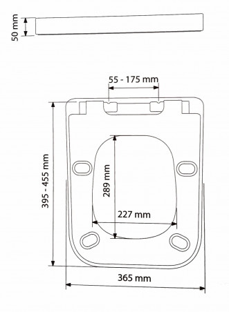 Abattant OLFA Thermodur model QUADRI de forme carré blanc