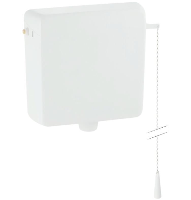 Réservoir WC apparent Geberit AP123 rinçage simple touche, avec chaînette