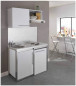 METALLINE 120cm kitchenette with hob and fridge, powder coated glacier