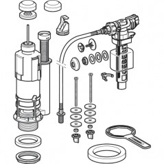 Einfacher Spülmechanismus komplett für Porcher-Kasten